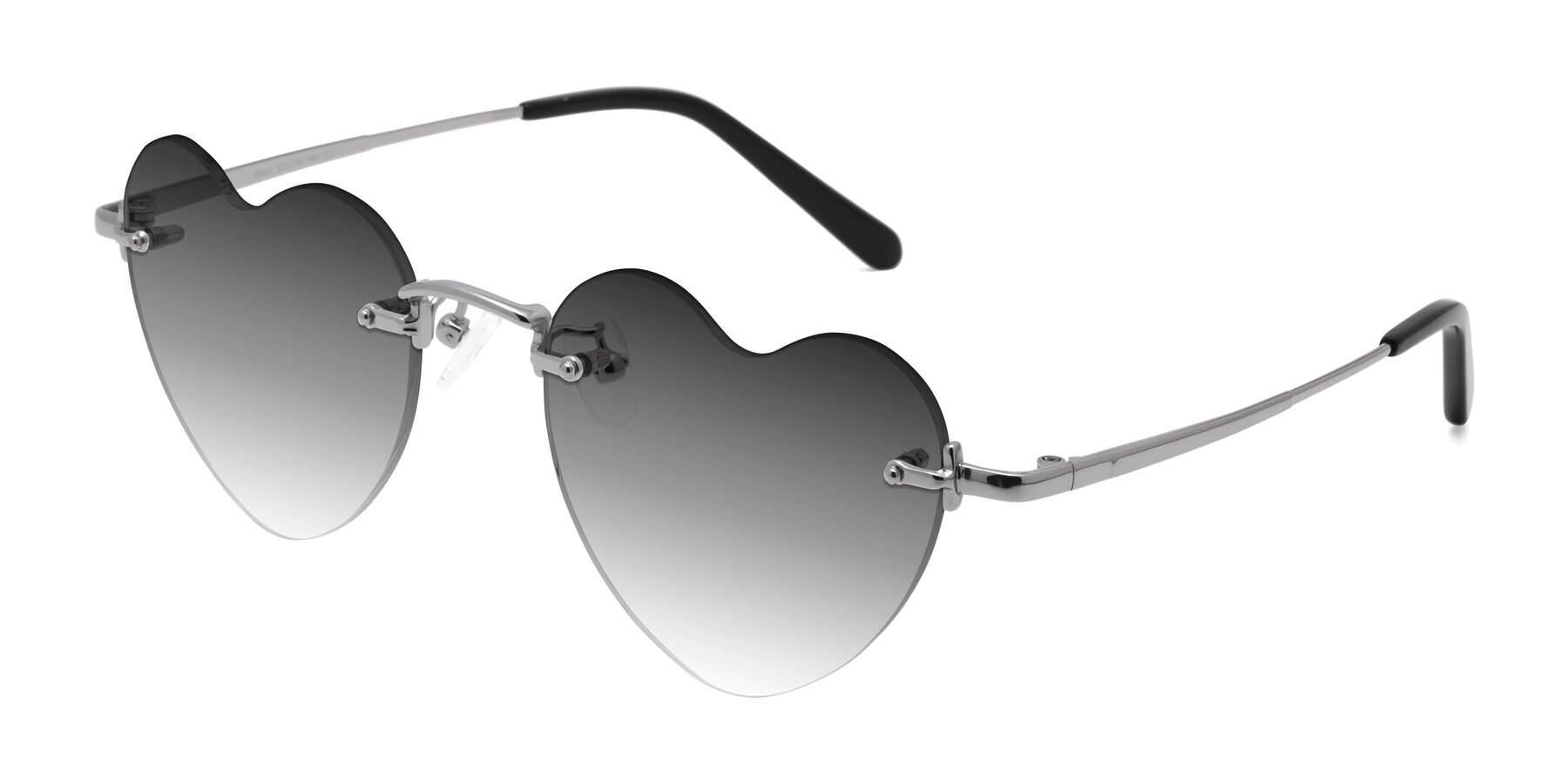 Angle of Heart in Silver with Gray Gradient Lenses