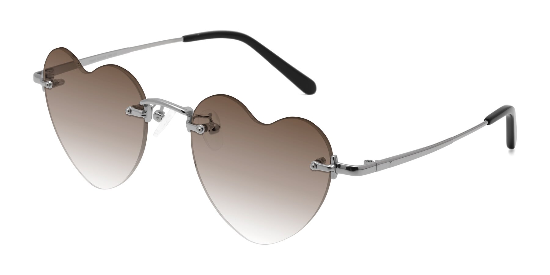 Angle of Heart in Silver with Brown Gradient Lenses