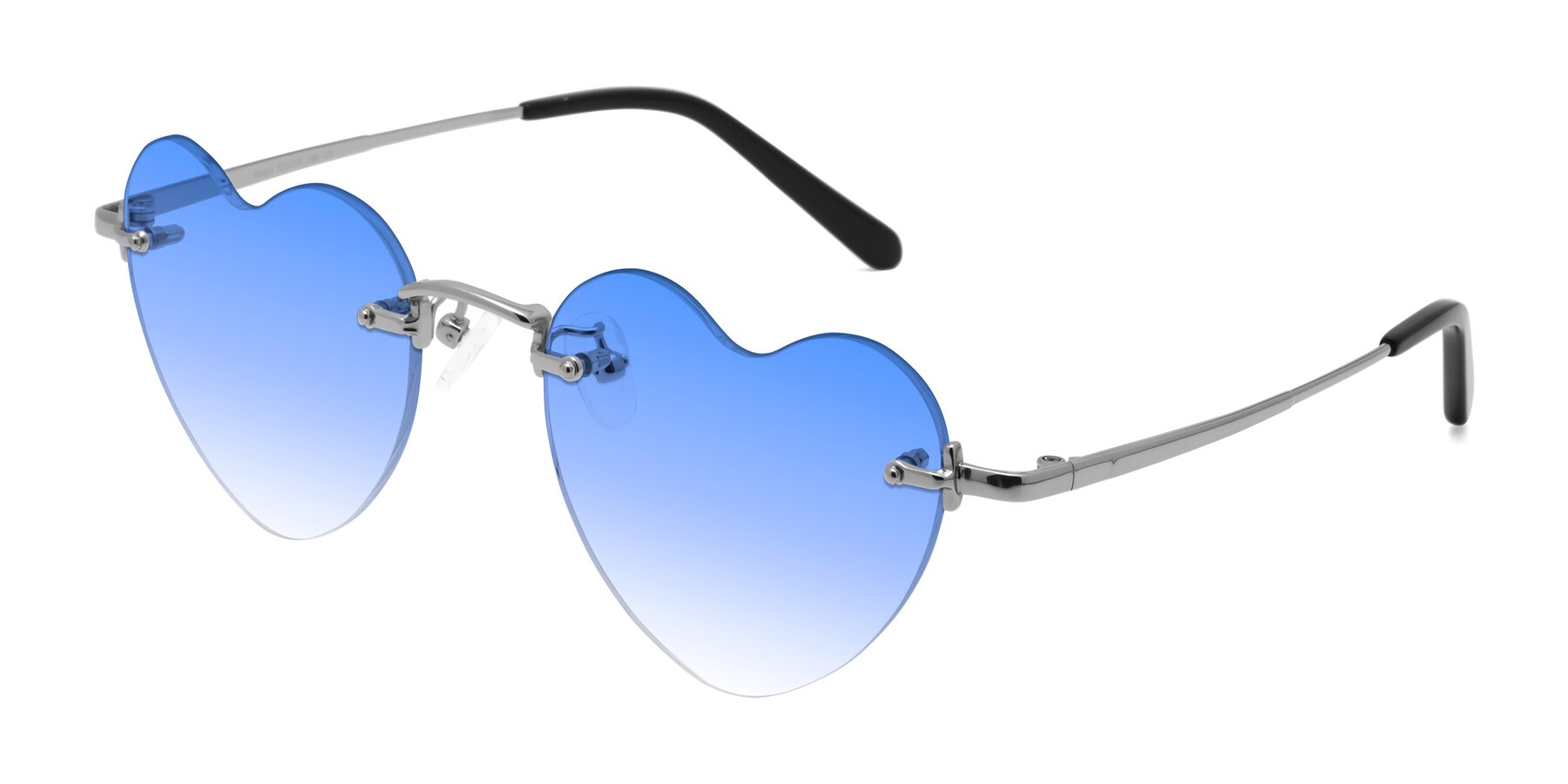 Angle of Heart in Silver with Blue Gradient Lenses