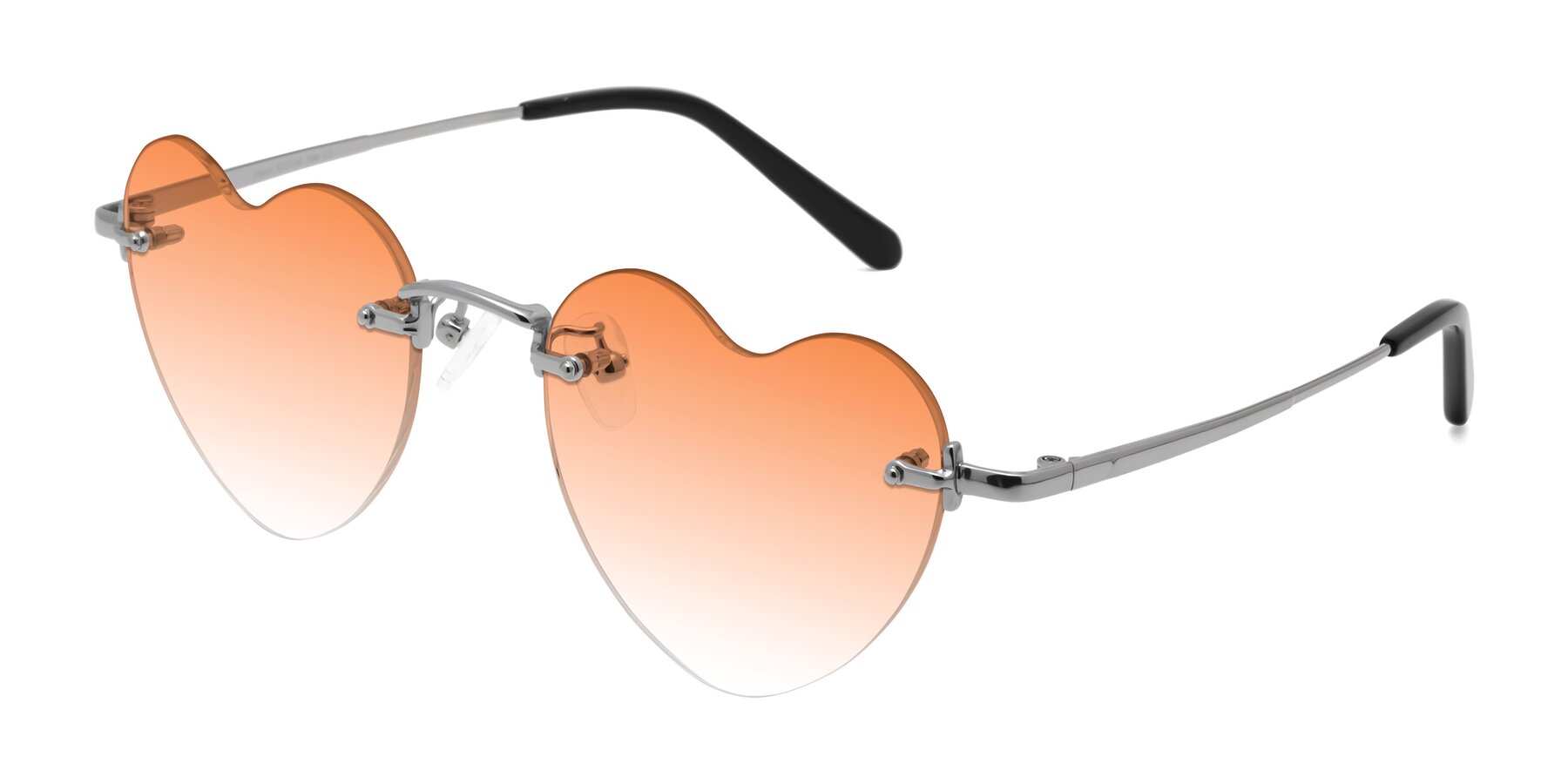 Angle of Heart in Silver with Orange Gradient Lenses