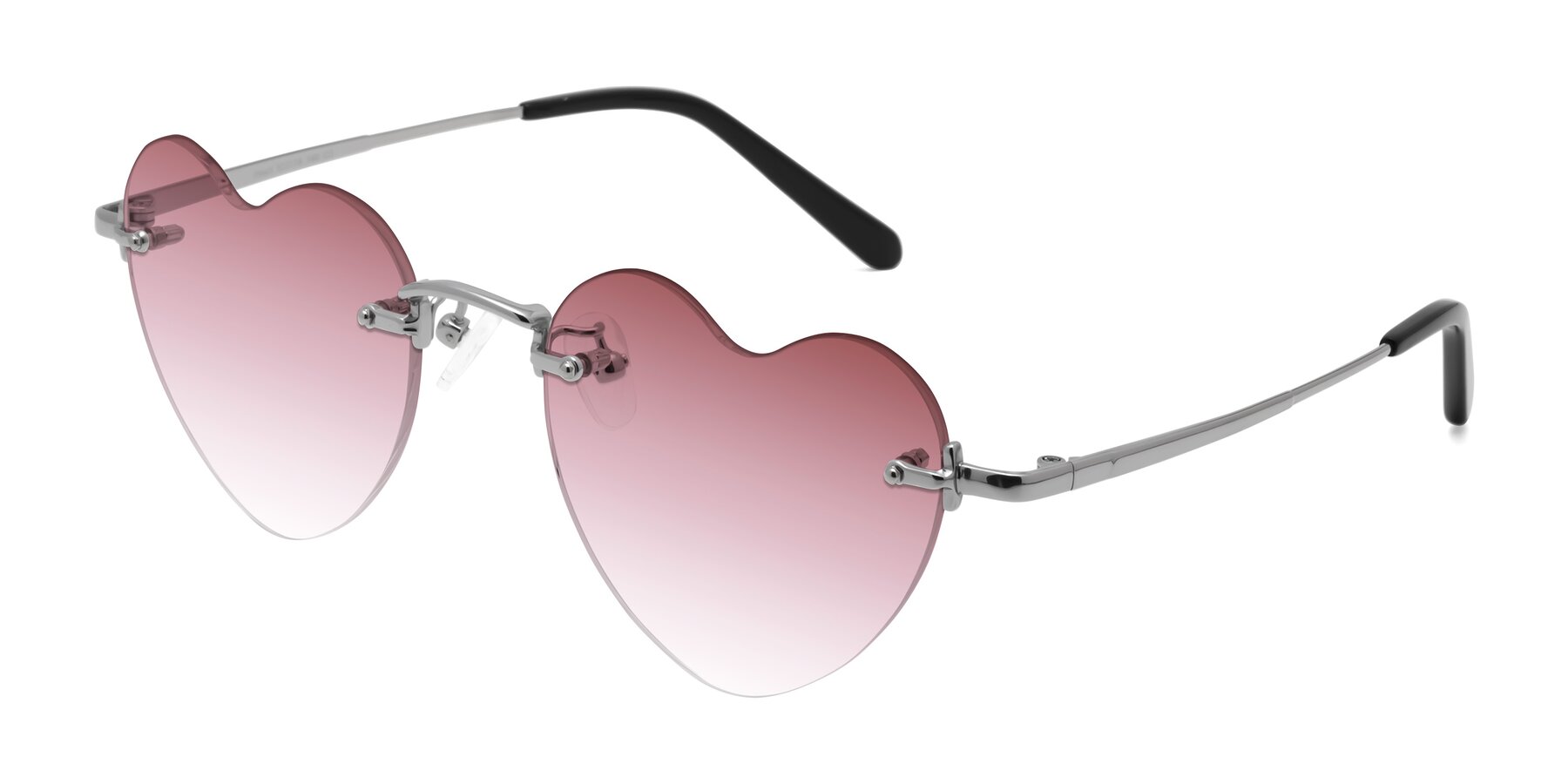 Angle of Heart in Silver with Garnet Gradient Lenses