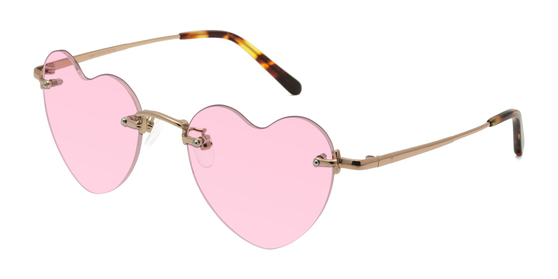 Angle of Heart in Rose Gold with Light Pink Tinted Lenses