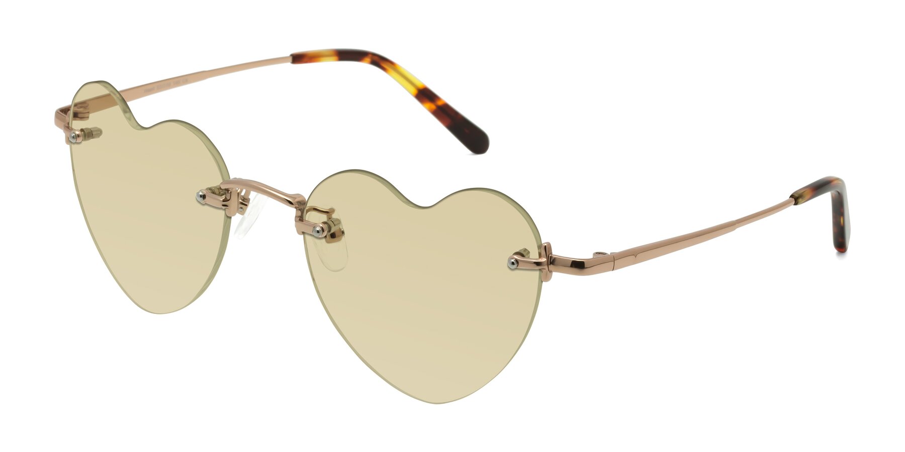 Angle of Heart in Rose Gold with Light Champagne Tinted Lenses