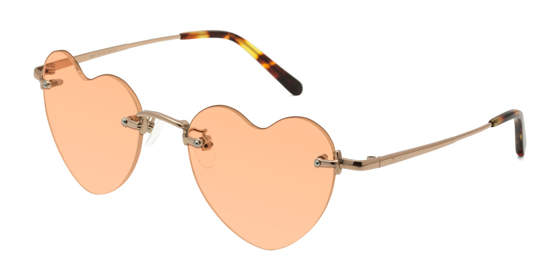 Angle of Heart in Rose Gold with Light Orange Tinted Lenses