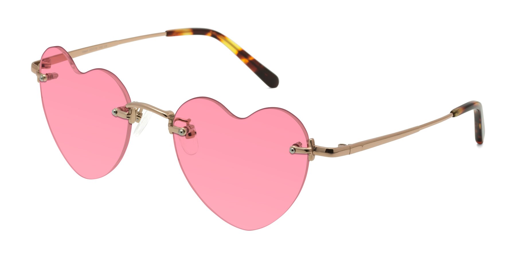 Angle of Heart in Rose Gold with Pink Tinted Lenses