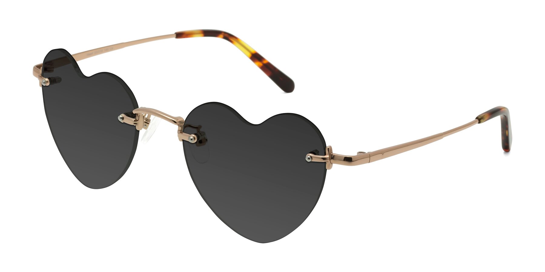 Angle of Heart in Rose Gold with Gray Tinted Lenses