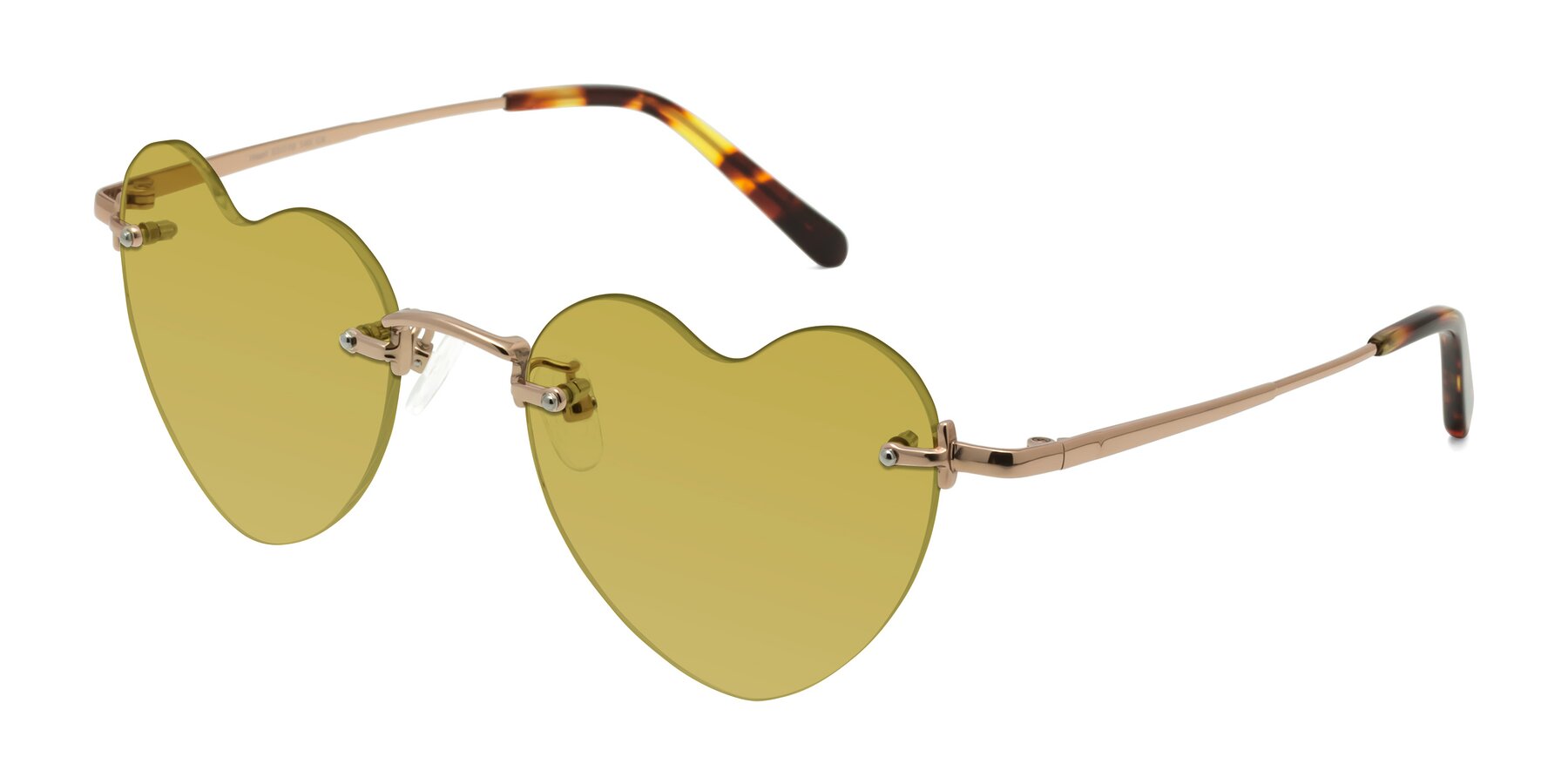 Angle of Heart in Rose Gold with Champagne Tinted Lenses