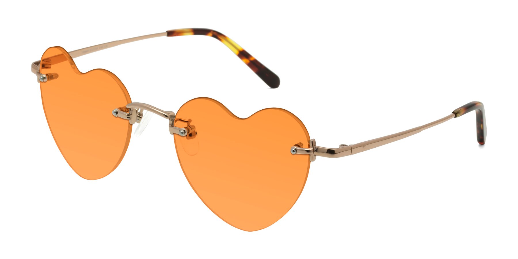 Angle of Heart in Rose Gold with Orange Tinted Lenses