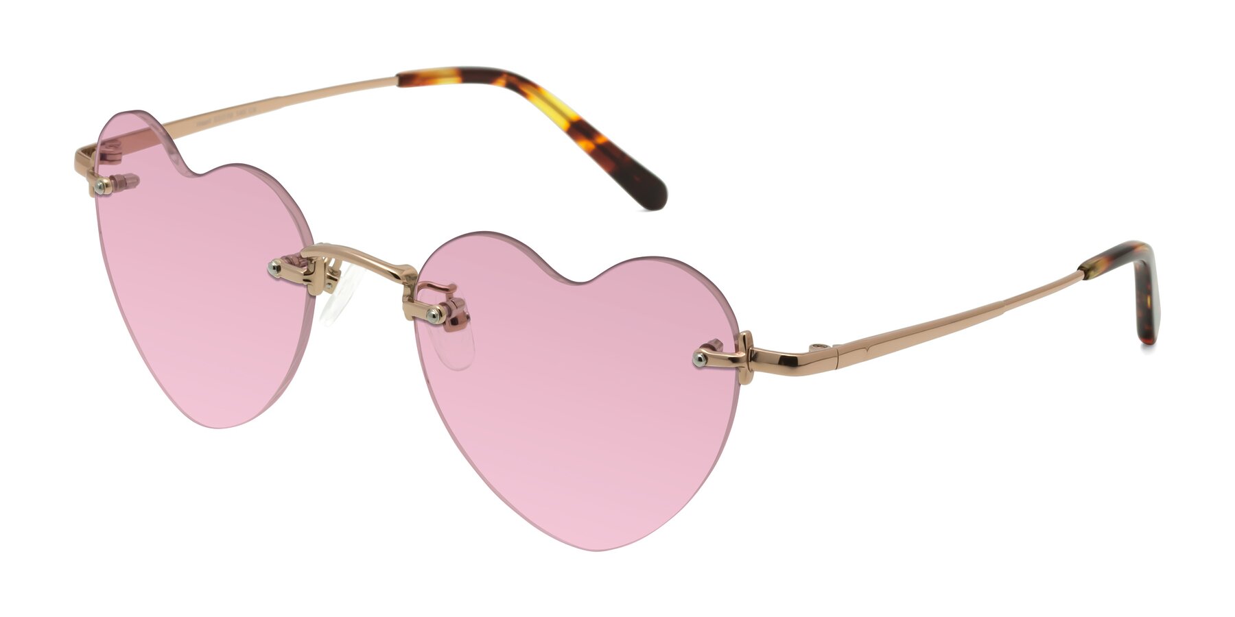 Angle of Heart in Rose Gold with Light Wine Tinted Lenses