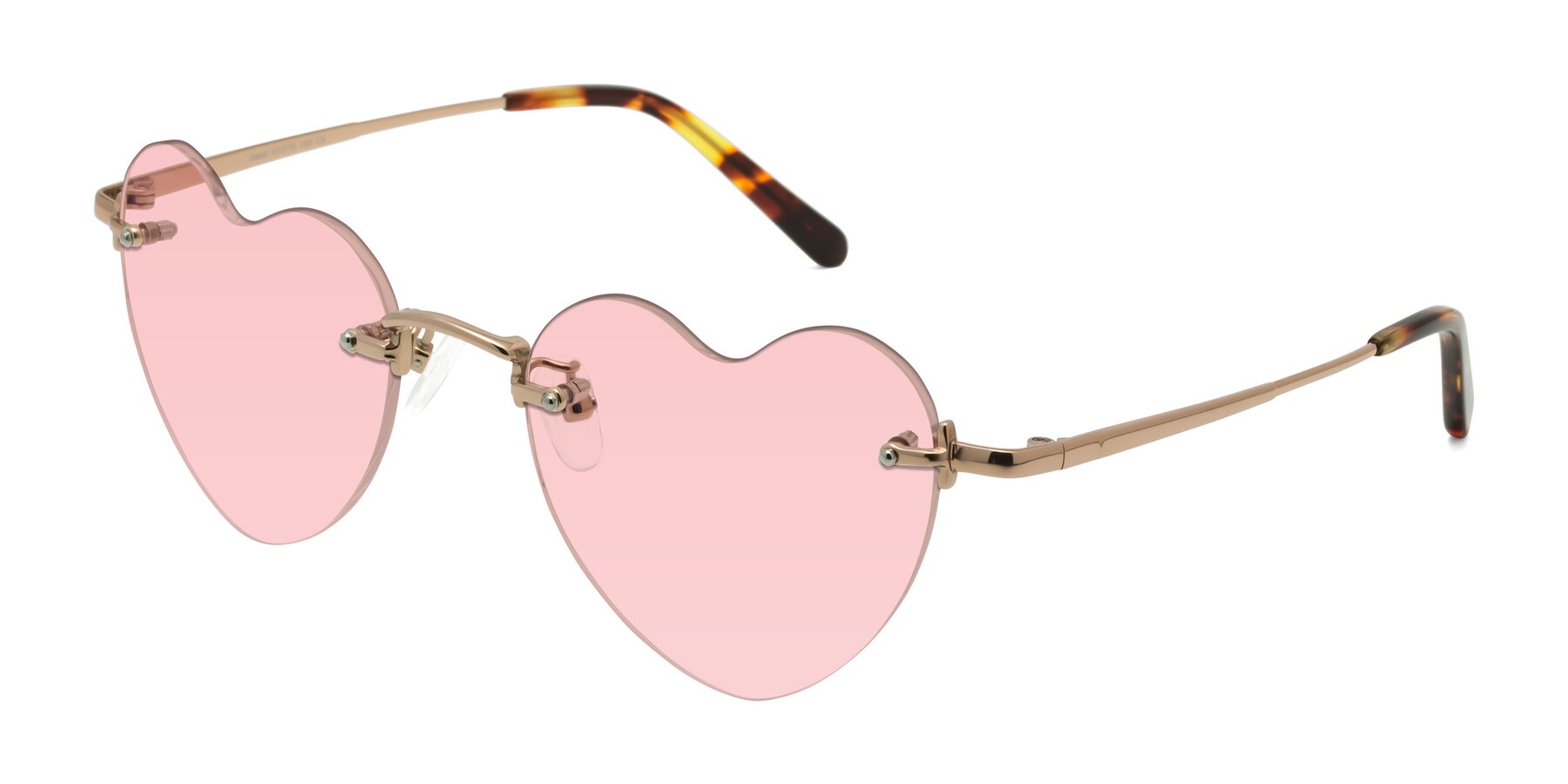 Angle of Heart in Rose Gold with Light Garnet Tinted Lenses