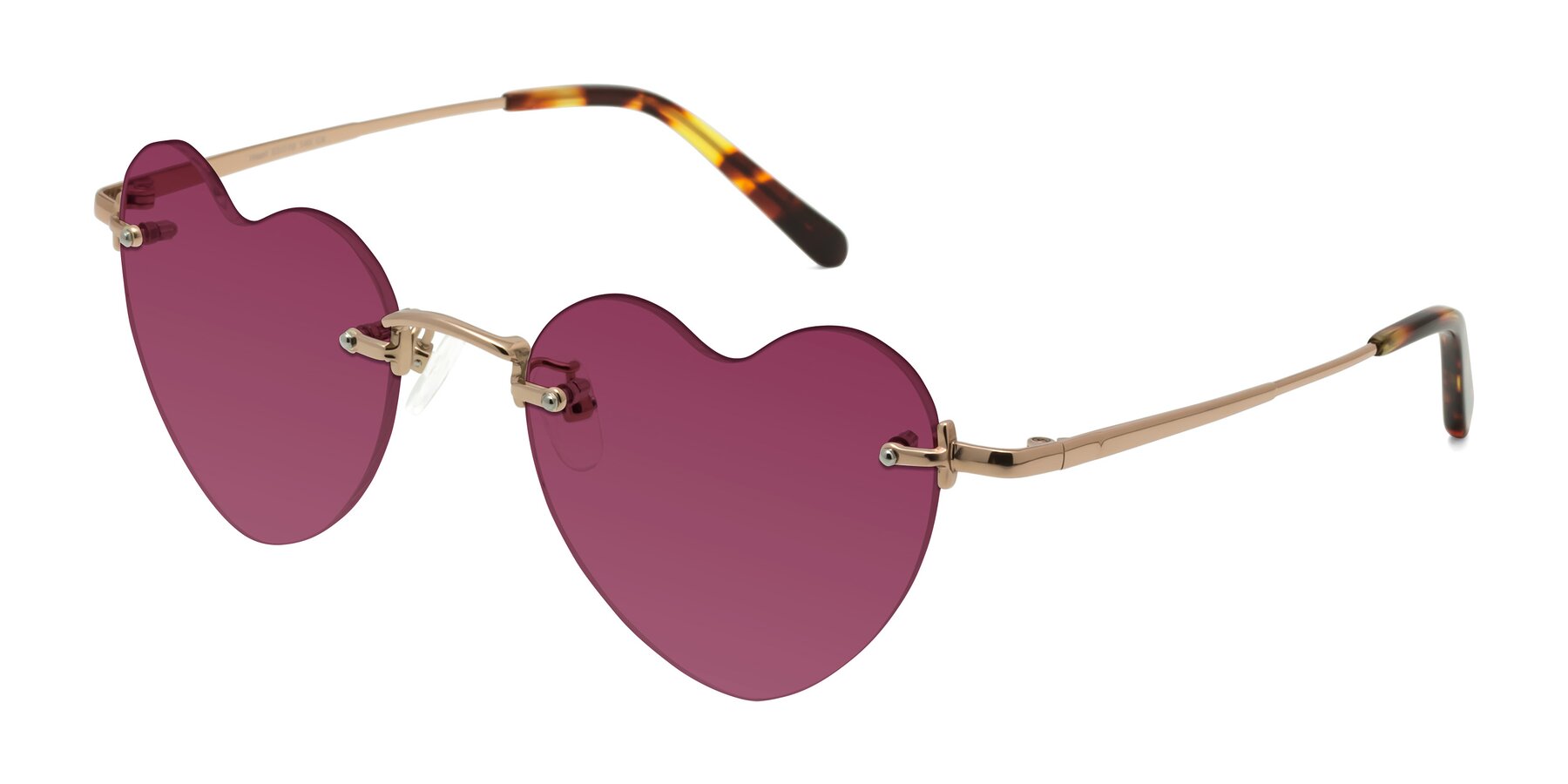 Angle of Heart in Rose Gold with Wine Tinted Lenses