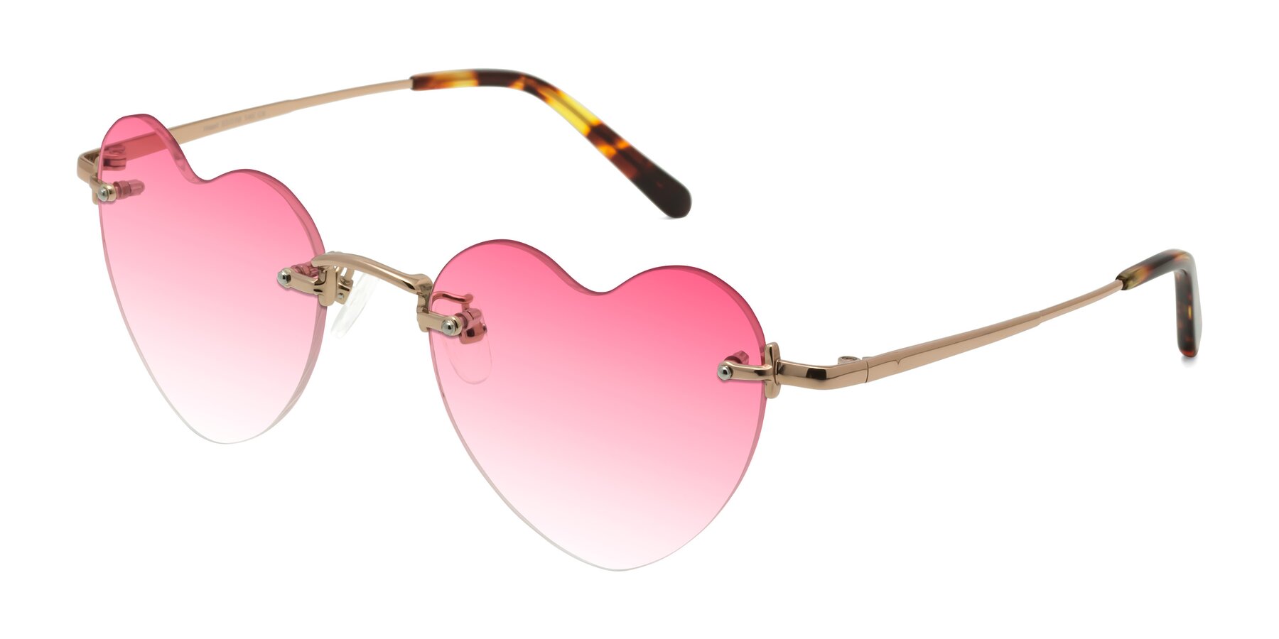 Angle of Heart in Rose Gold with Pink Gradient Lenses