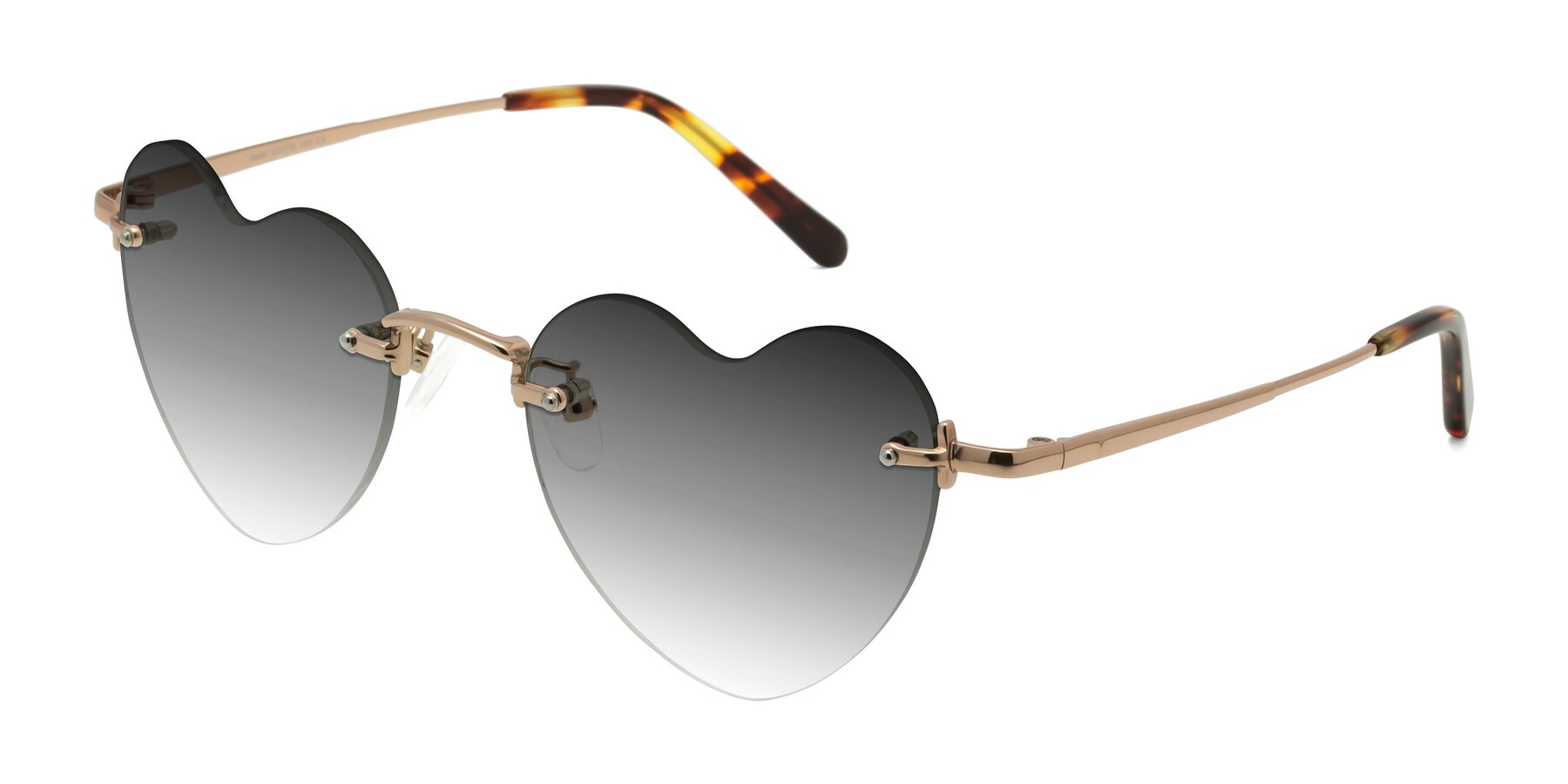 Angle of Heart in Rose Gold with Gray Gradient Lenses