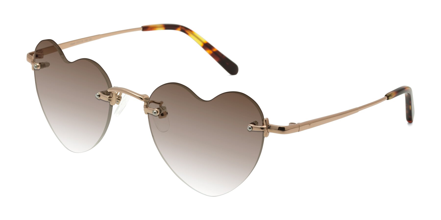 Angle of Heart in Rose Gold with Brown Gradient Lenses