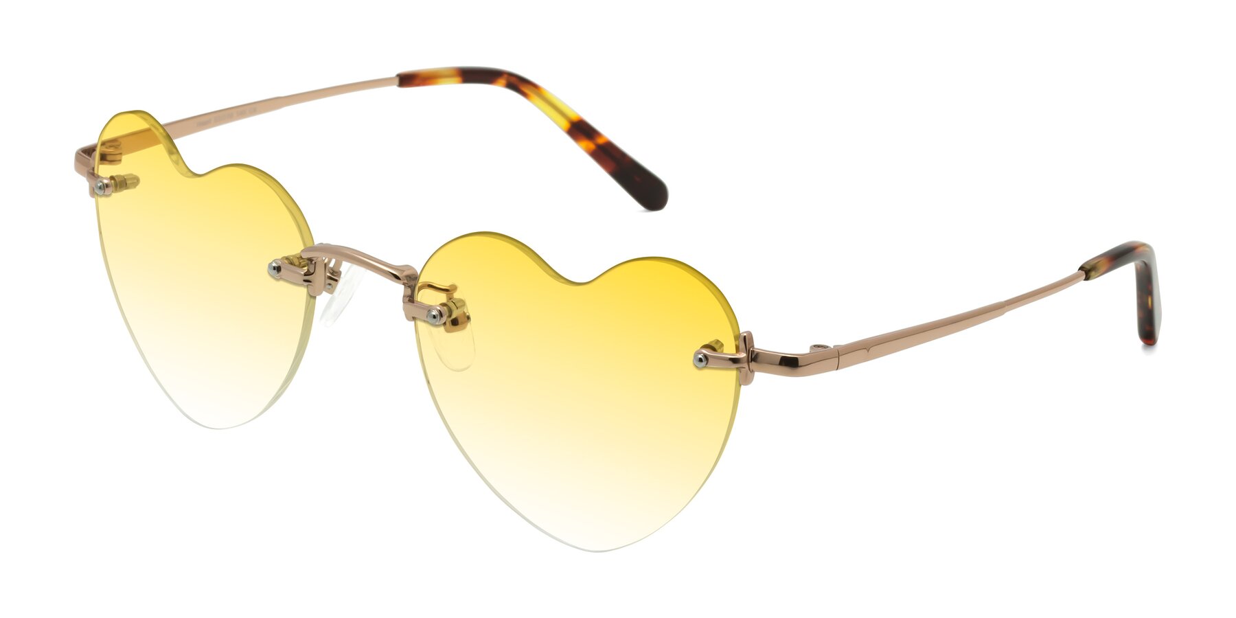 Angle of Heart in Rose Gold with Yellow Gradient Lenses