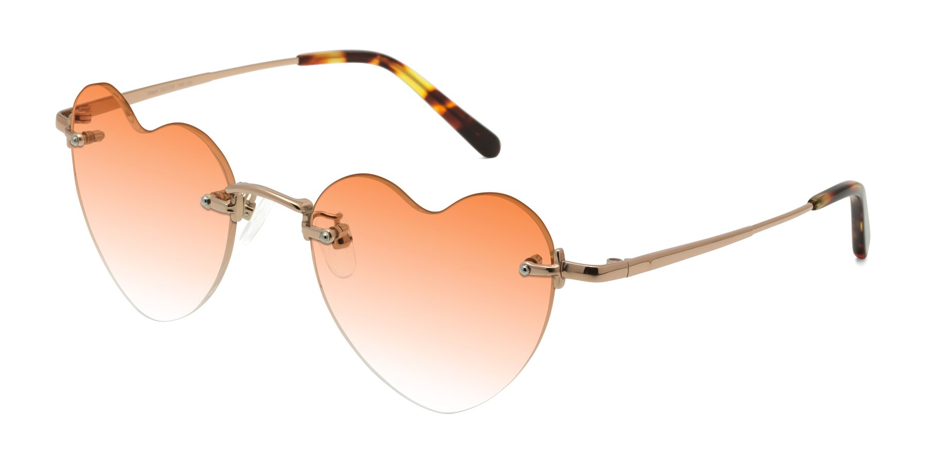 Angle of Heart in Rose Gold with Orange Gradient Lenses