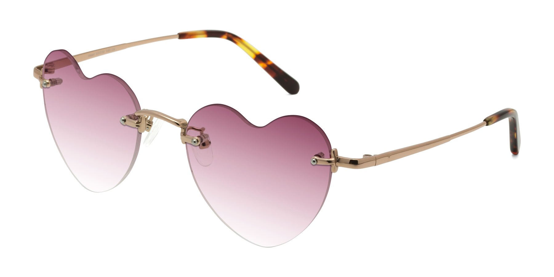 Angle of Heart in Rose Gold with Wine Gradient Lenses