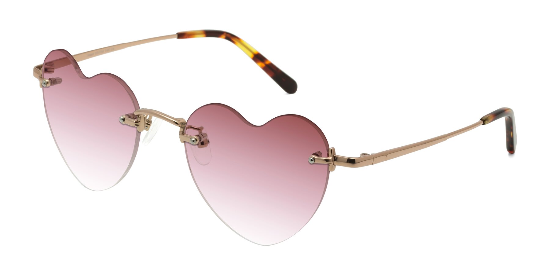 Angle of Heart in Rose Gold with Garnet Gradient Lenses