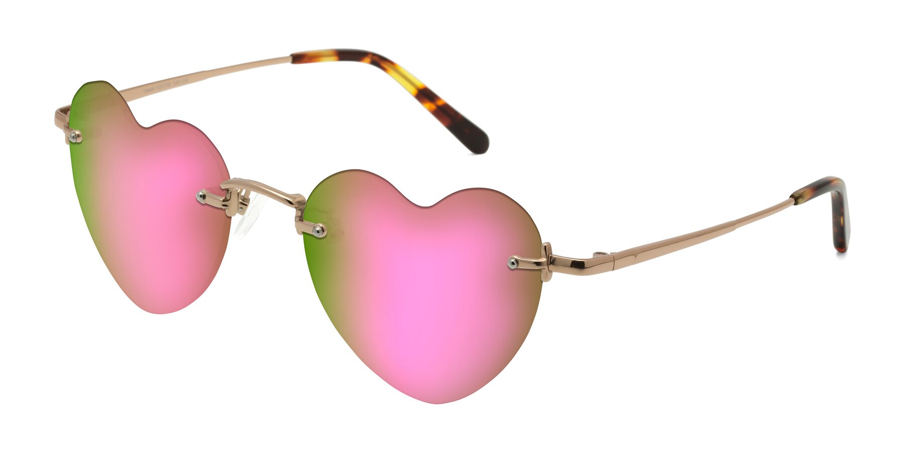 Angle of Heart in Rose Gold with Pink Mirrored Lenses