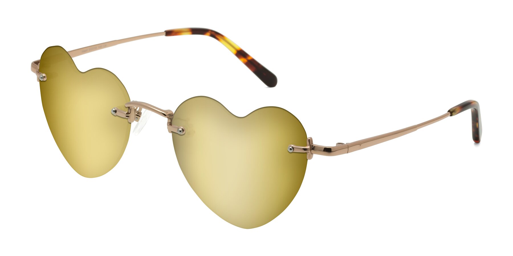 Angle of Heart in Rose Gold with Gold Mirrored Lenses