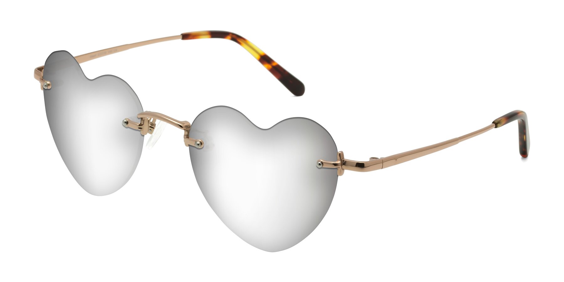 Angle of Heart in Rose Gold with Silver Mirrored Lenses