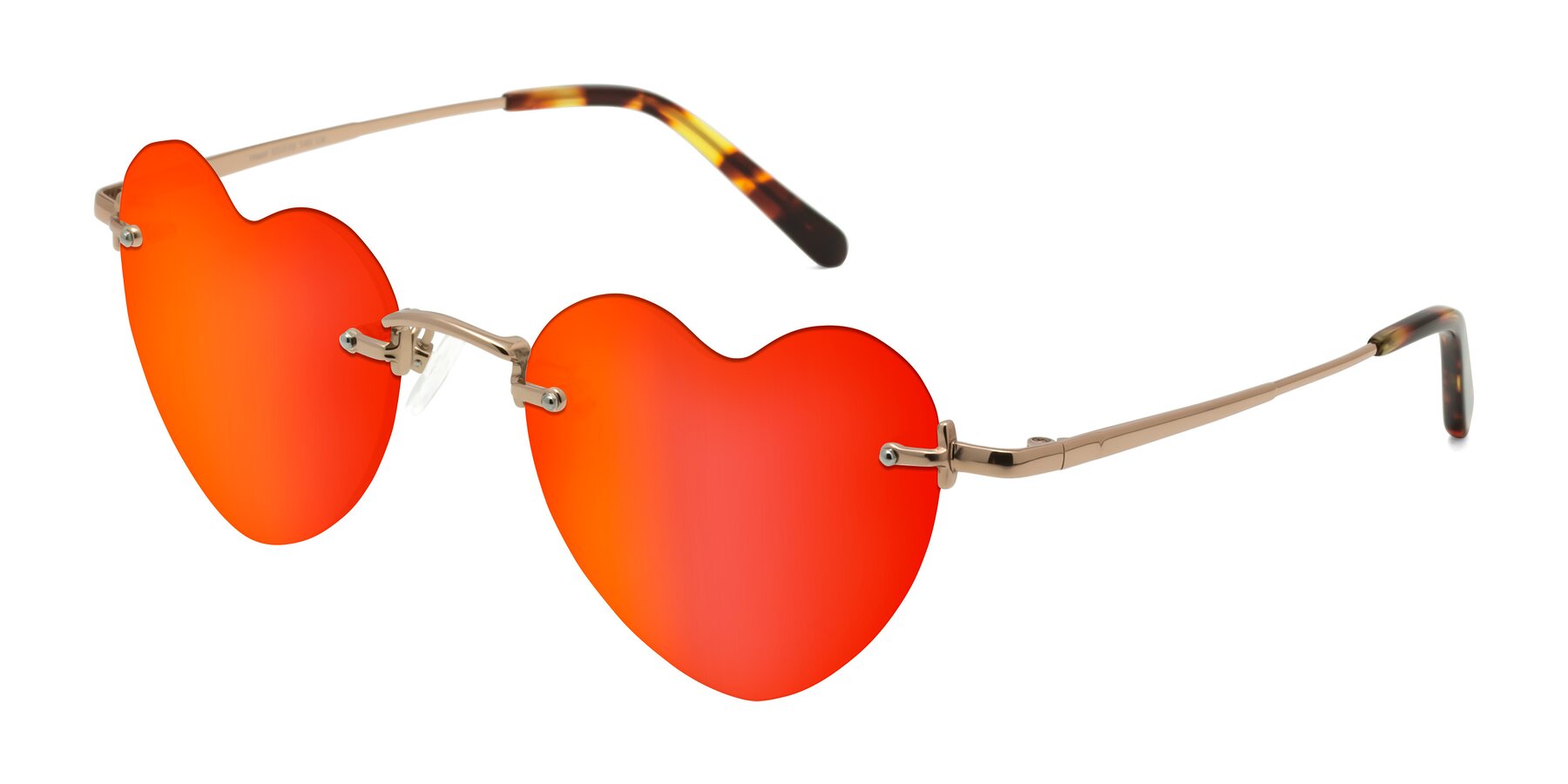 Angle of Heart in Rose Gold with Red Gold Mirrored Lenses