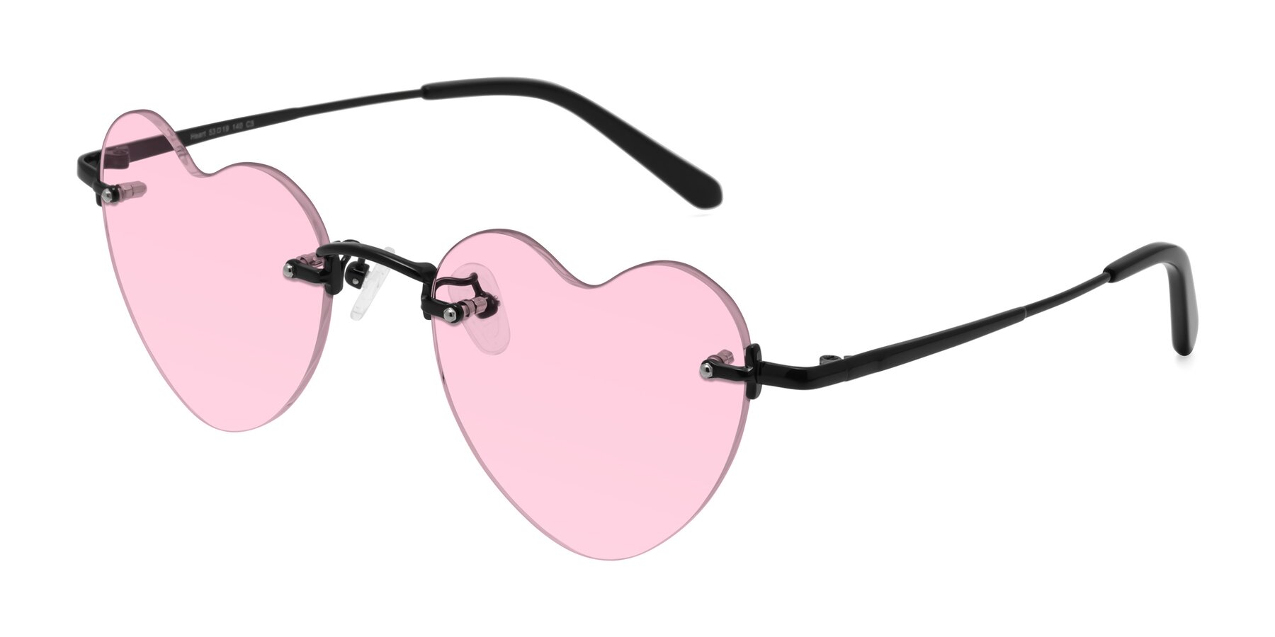 Angle of Heart in Black with Light Pink Tinted Lenses