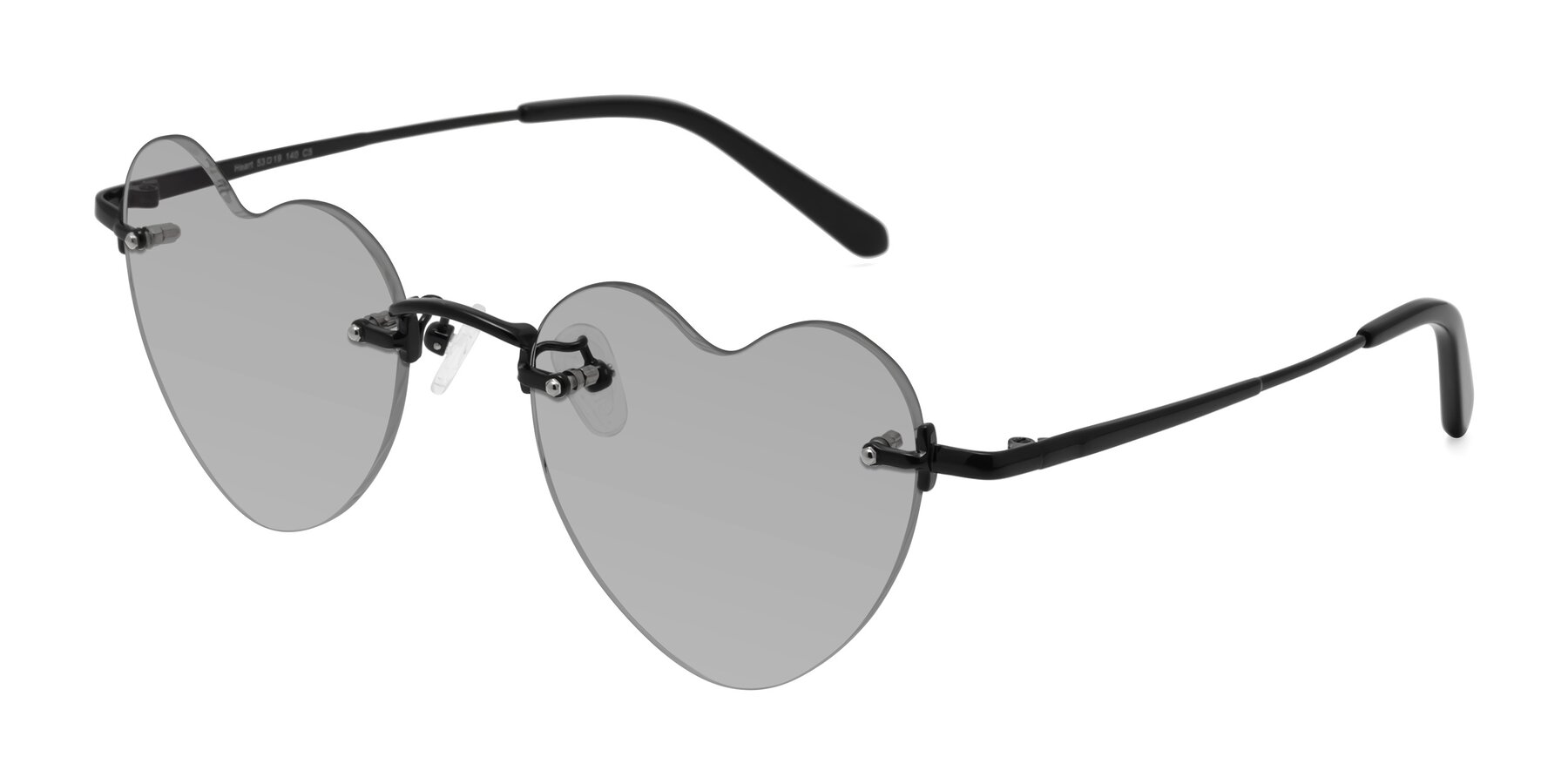 Angle of Heart in Black with Light Gray Tinted Lenses