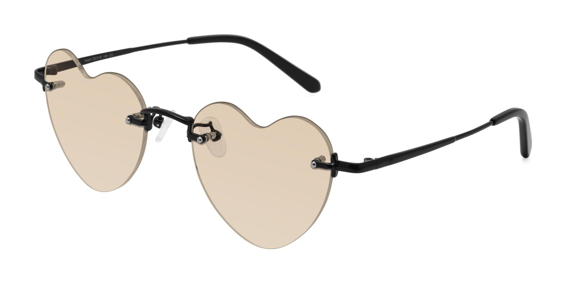 Angle of Heart in Black with Light Brown Tinted Lenses