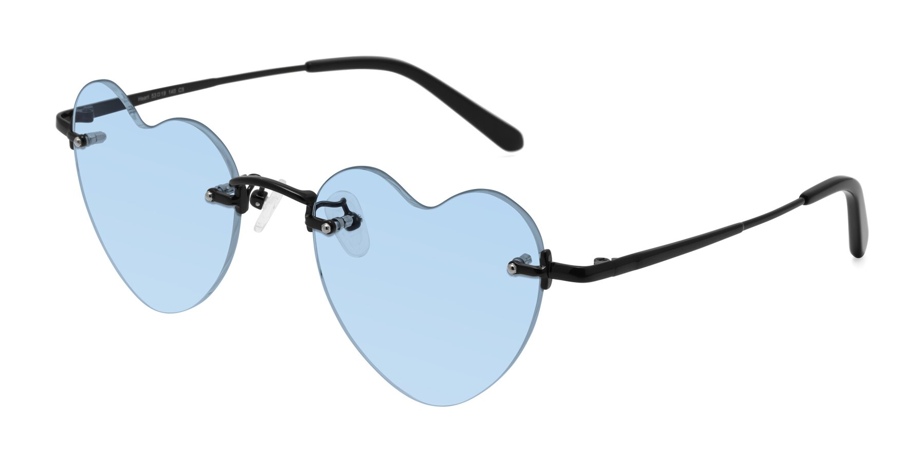 Angle of Heart in Black with Light Blue Tinted Lenses