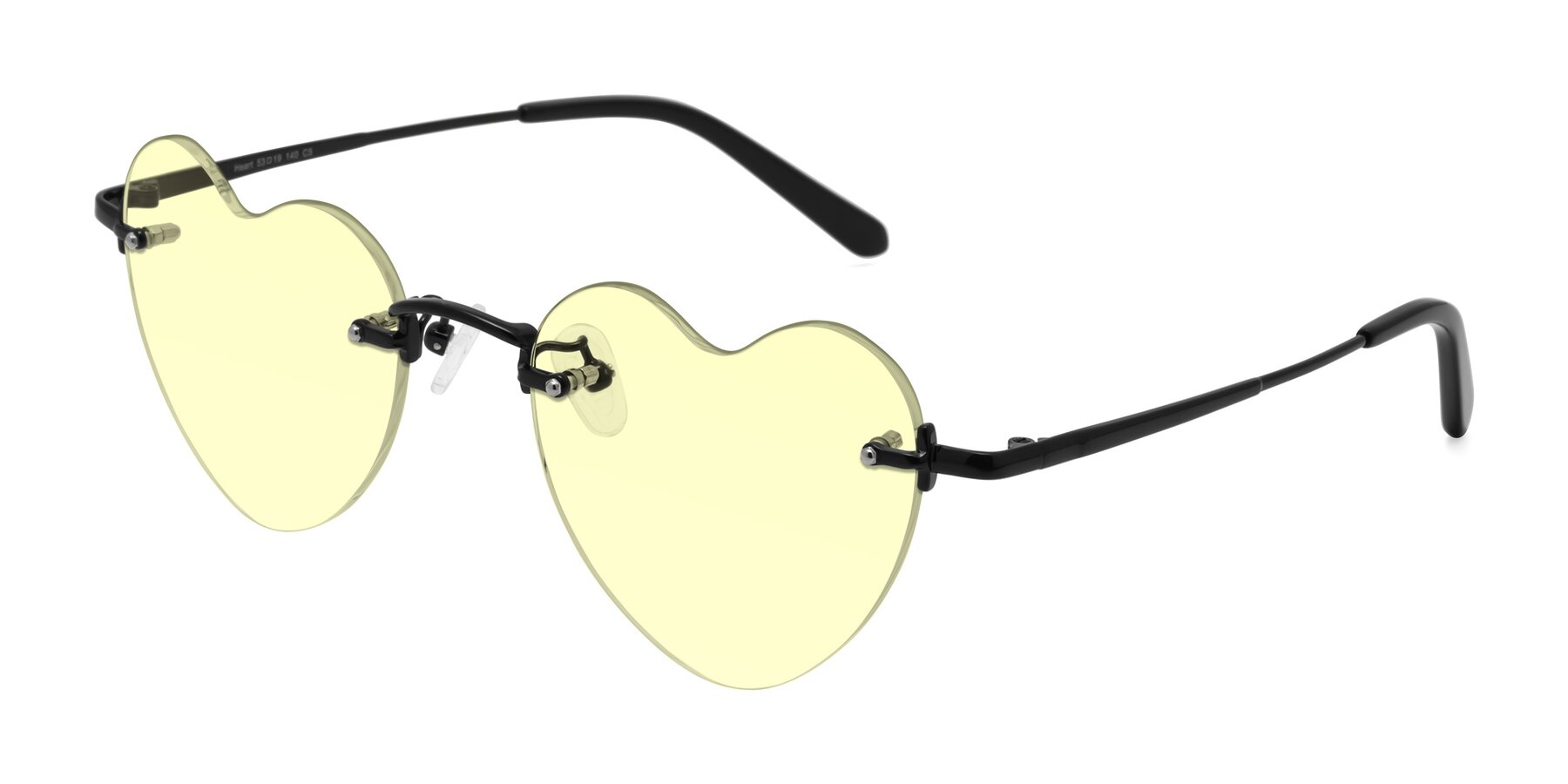 Angle of Heart in Black with Light Yellow Tinted Lenses