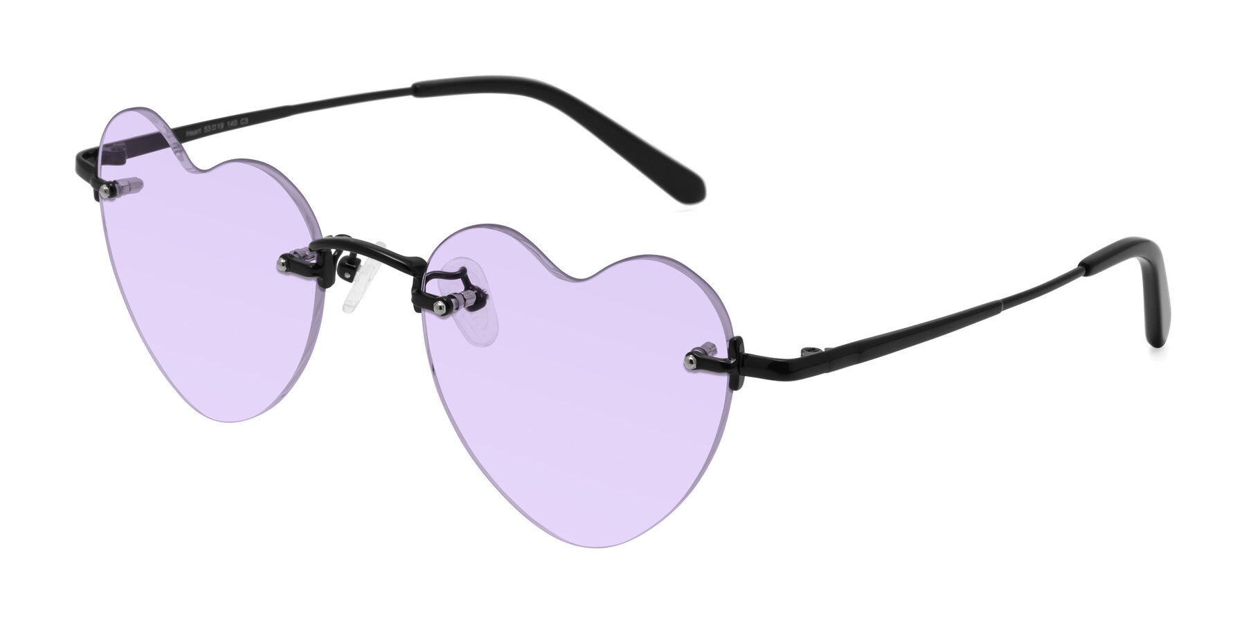 Angle of Heart in Black with Light Purple Tinted Lenses