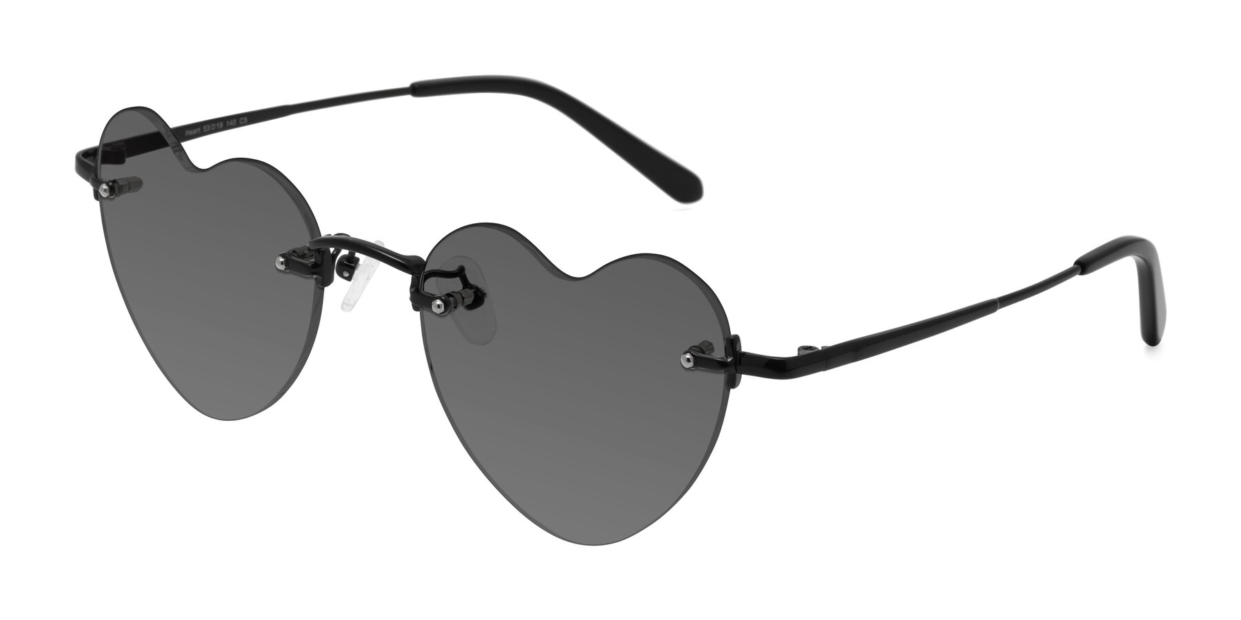 Angle of Heart in Black with Medium Gray Tinted Lenses