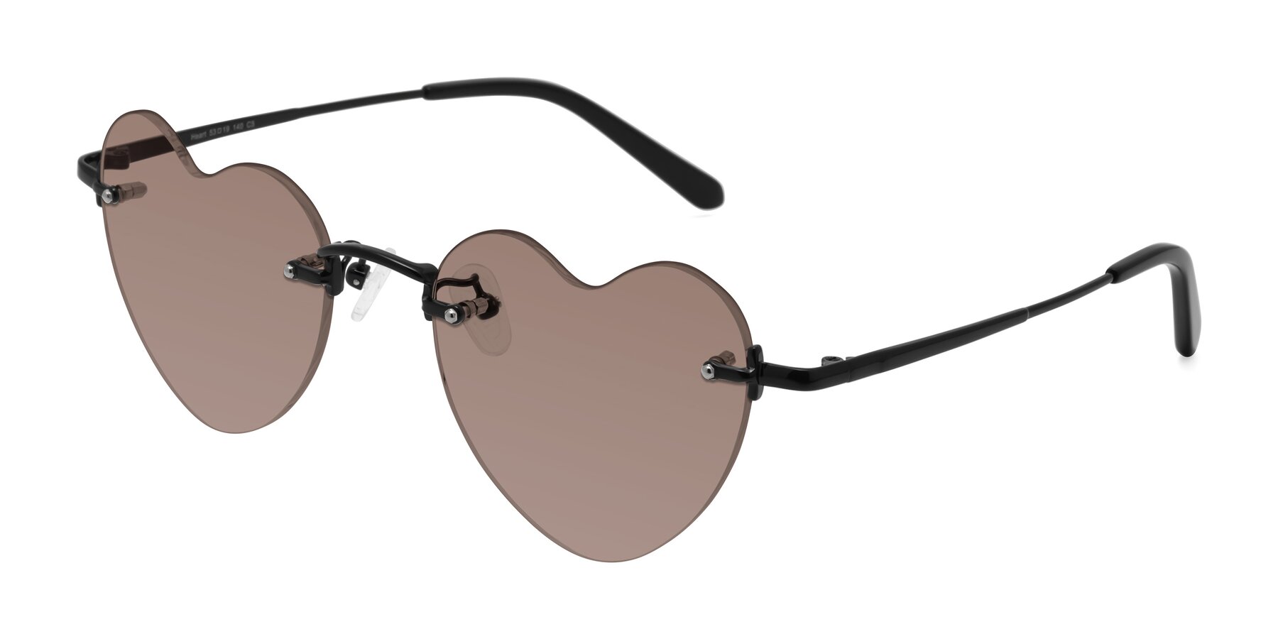 Angle of Heart in Black with Medium Brown Tinted Lenses