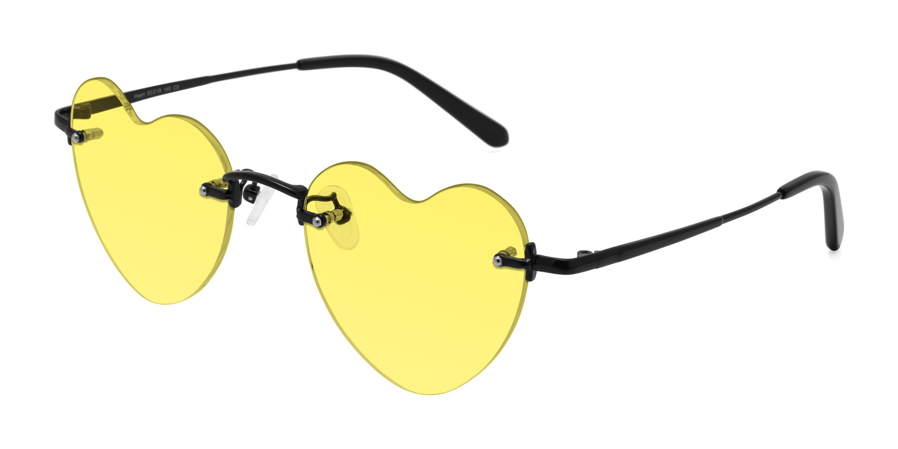 Angle of Heart in Black with Medium Yellow Tinted Lenses