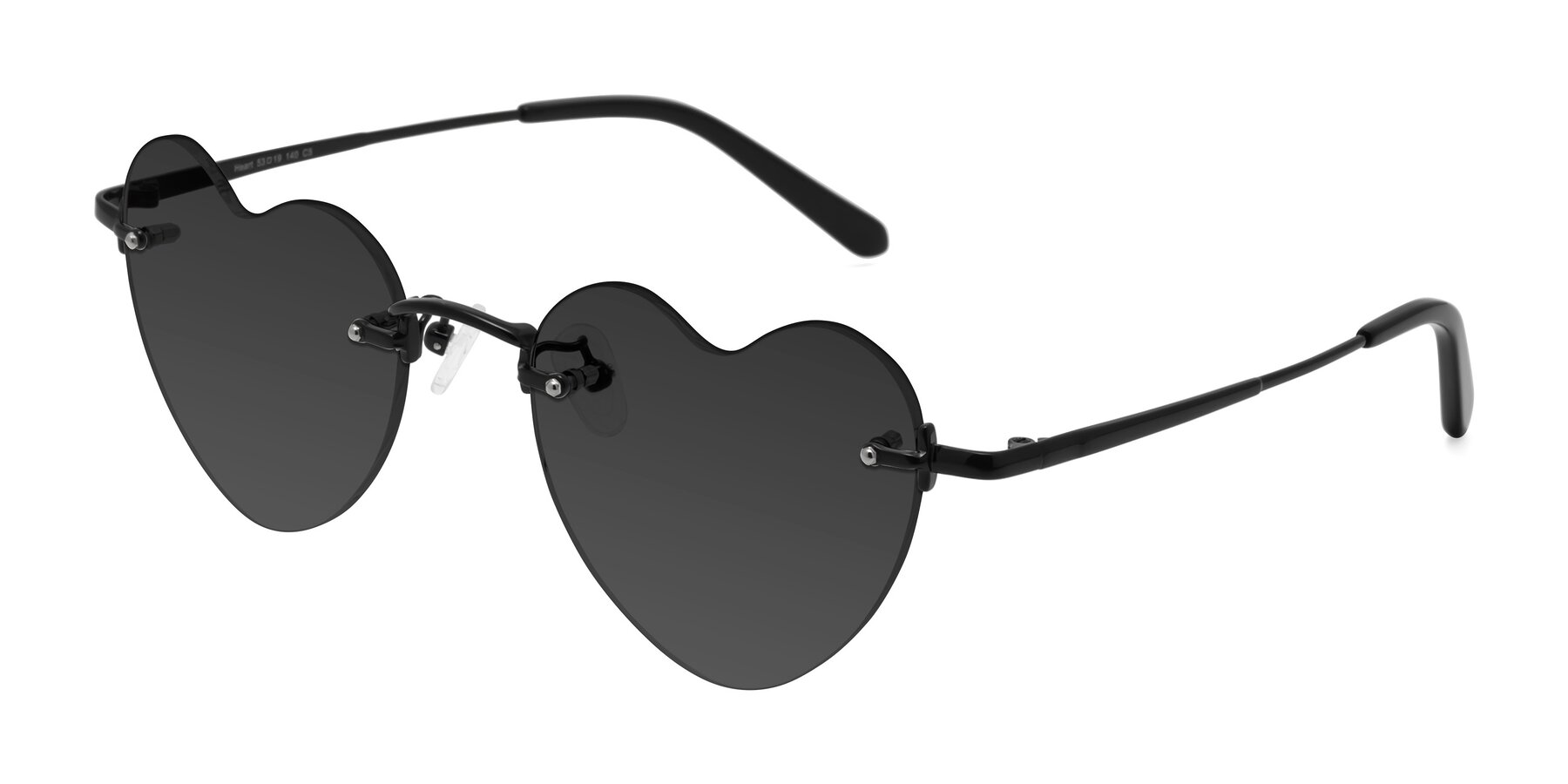 Angle of Heart in Black with Gray Tinted Lenses