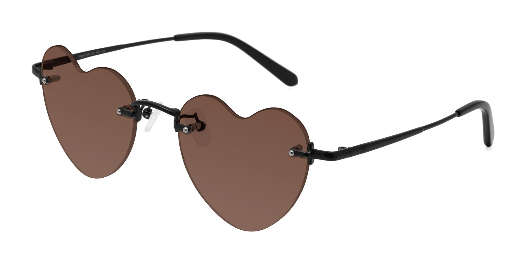 Angle of Heart in Black with Brown Tinted Lenses