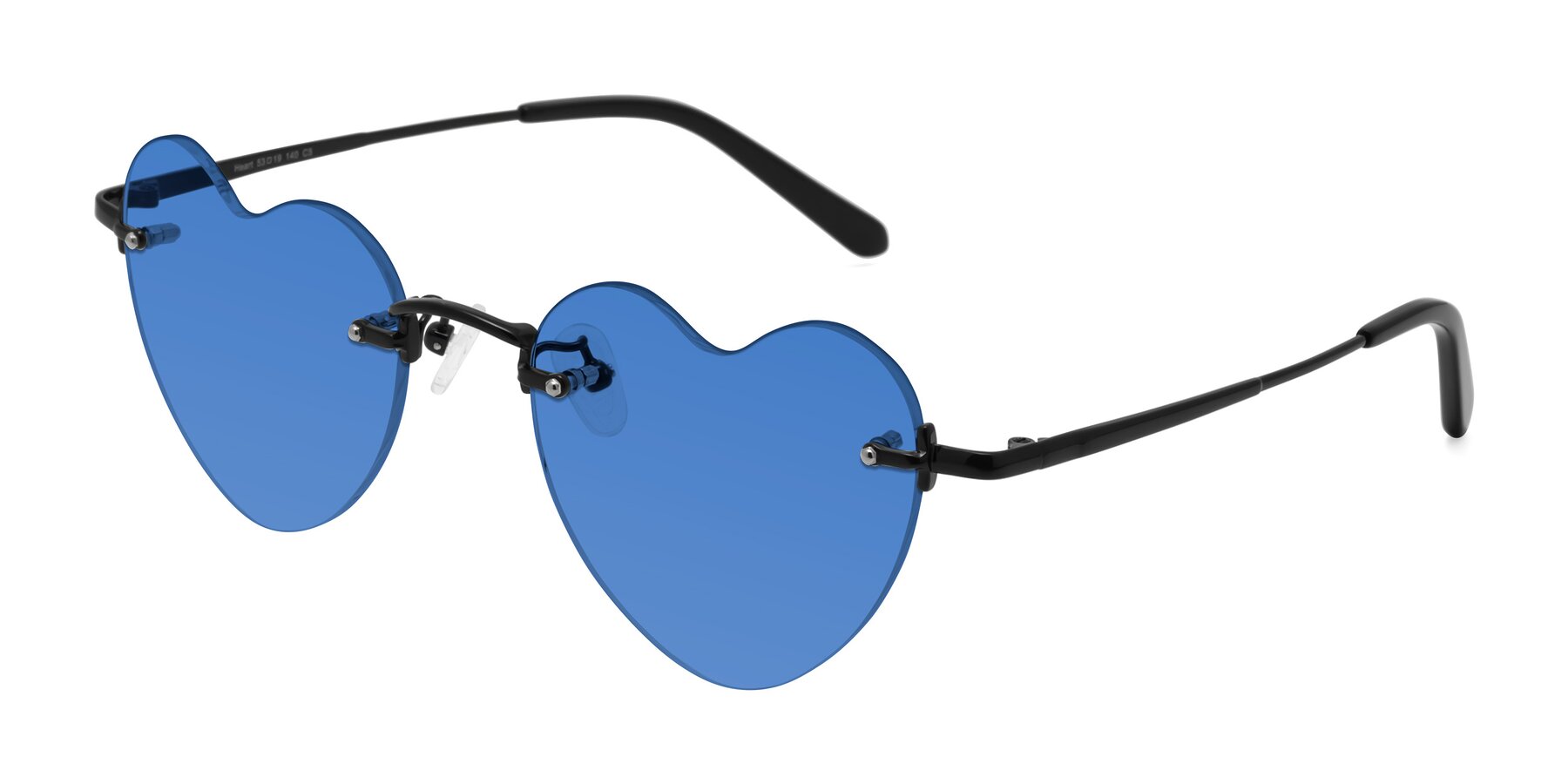 Angle of Heart in Black with Blue Tinted Lenses