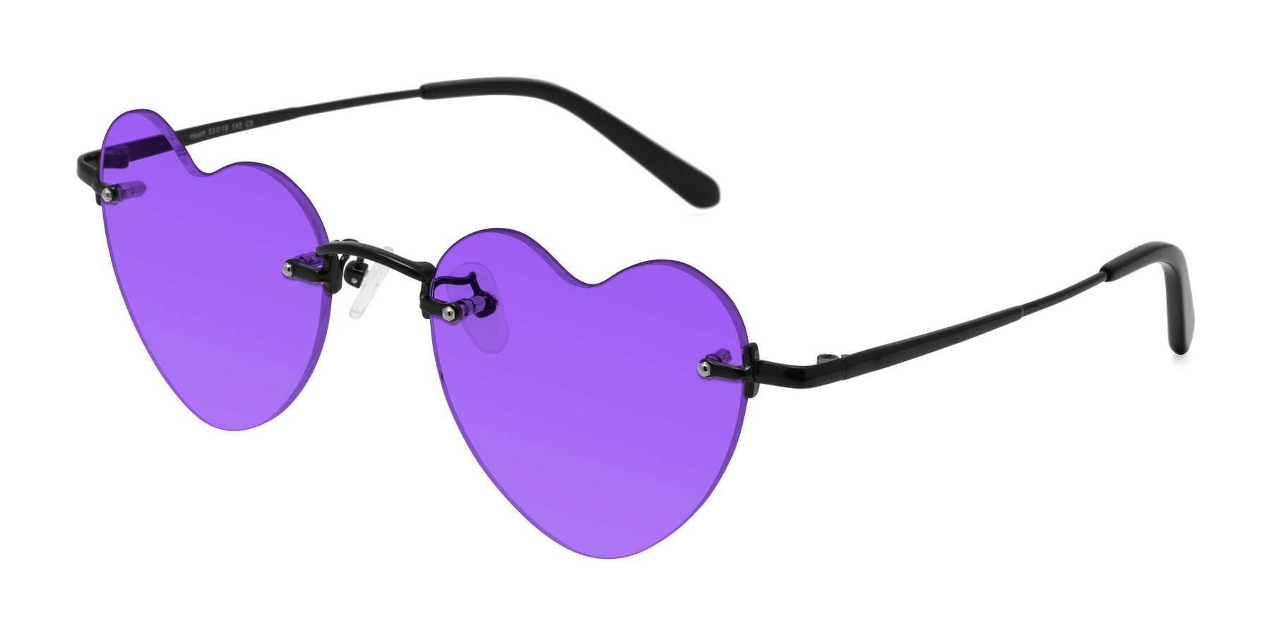 Angle of Heart in Black with Purple Tinted Lenses