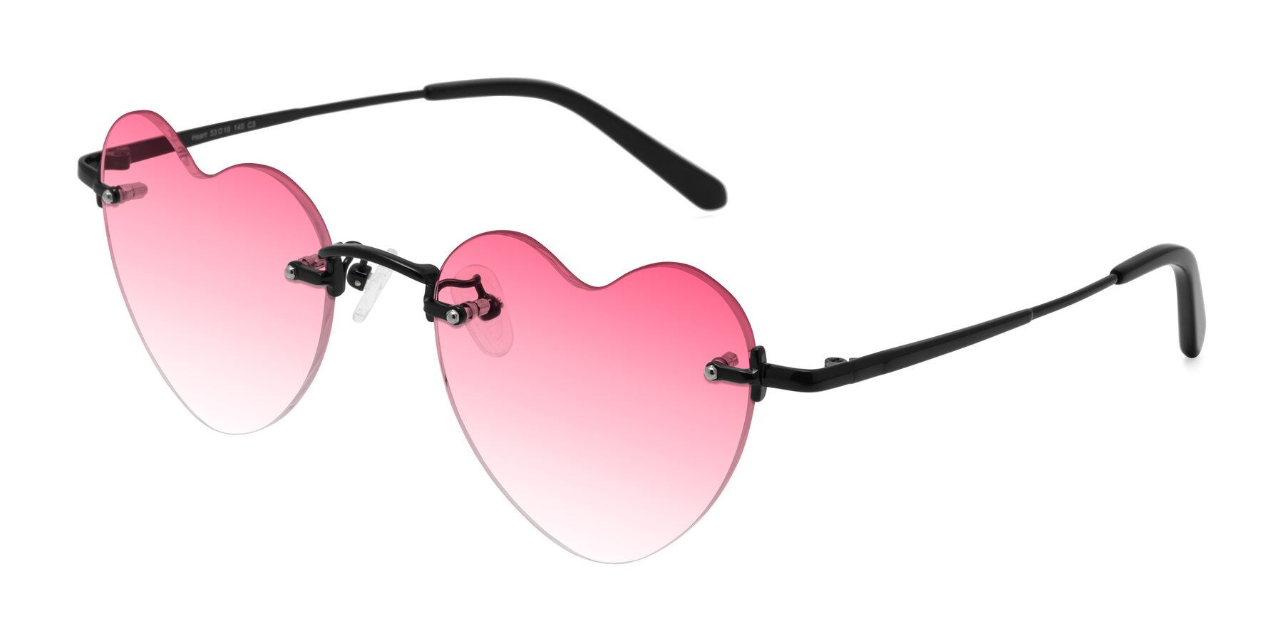 Angle of Heart in Black with Pink Gradient Lenses