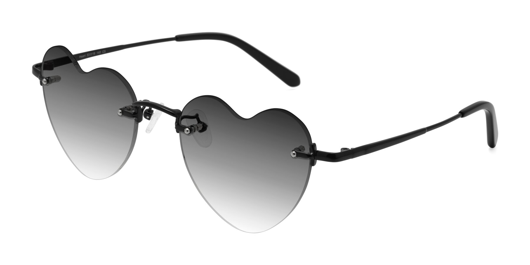 Angle of Heart in Black with Gray Gradient Lenses