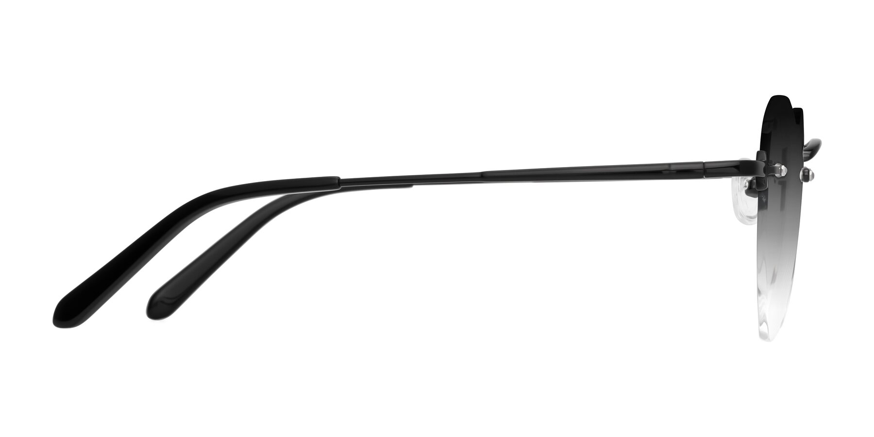 Side of Heart in Black with Gray Gradient Lenses