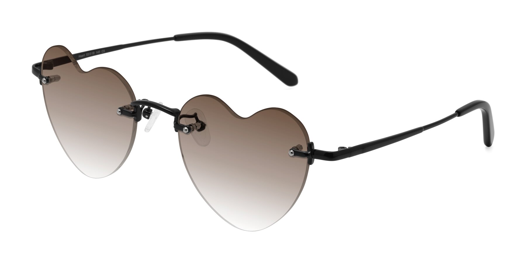 Angle of Heart in Black with Brown Gradient Lenses