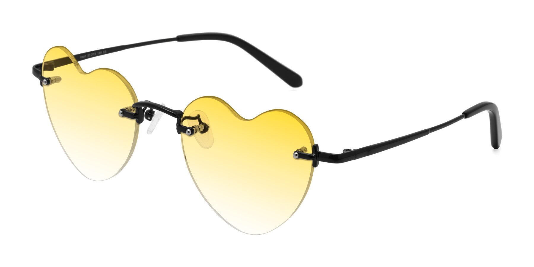 Angle of Heart in Black with Yellow Gradient Lenses