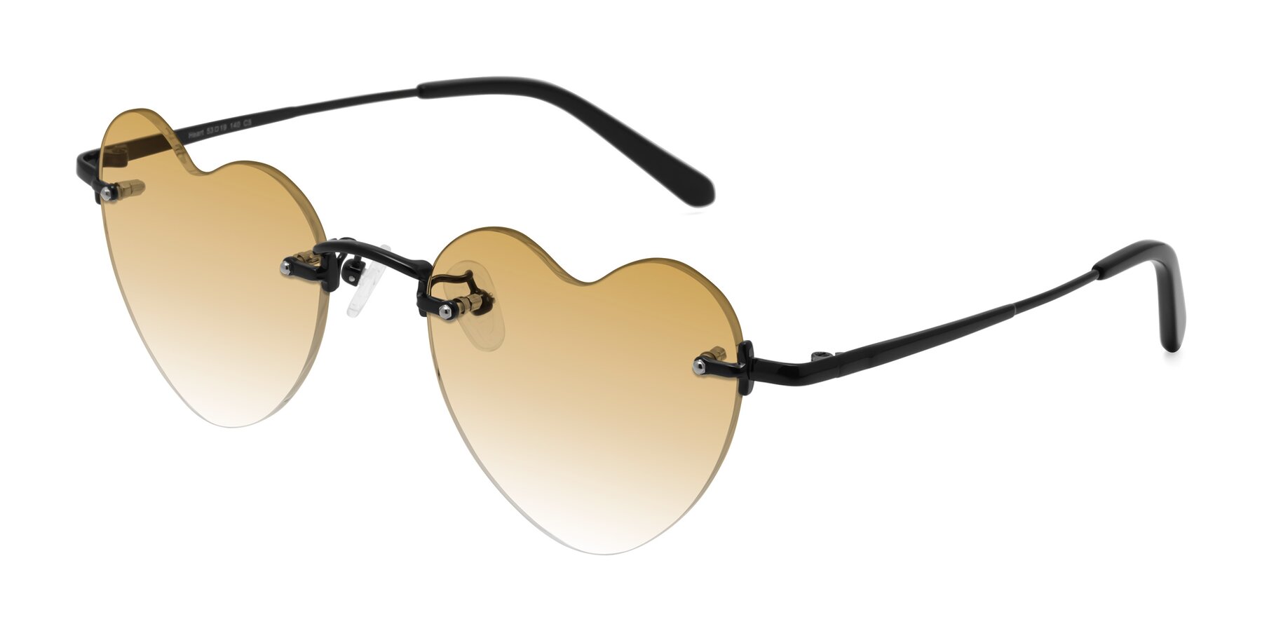 Angle of Heart in Black with Champagne Gradient Lenses