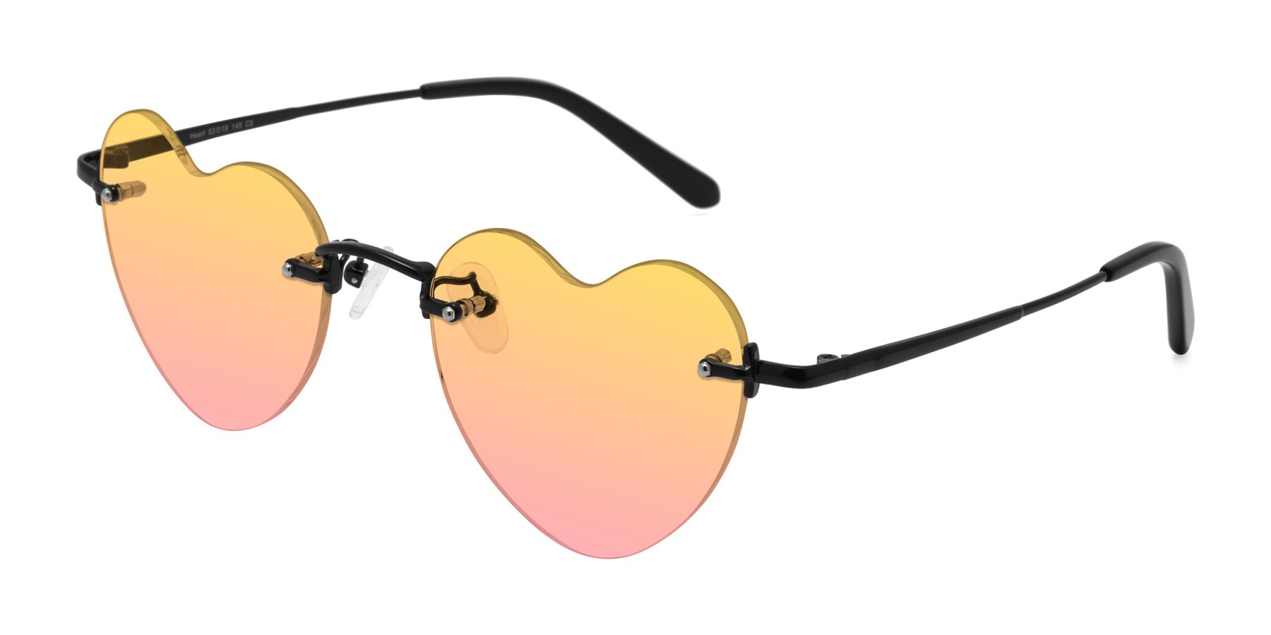 Angle of Heart in Black with Yellow / Pink Gradient Lenses