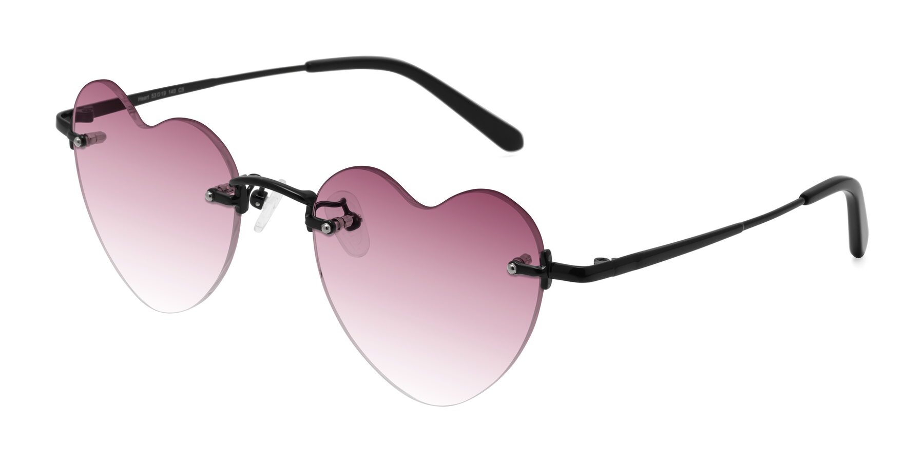 Angle of Heart in Black with Wine Gradient Lenses