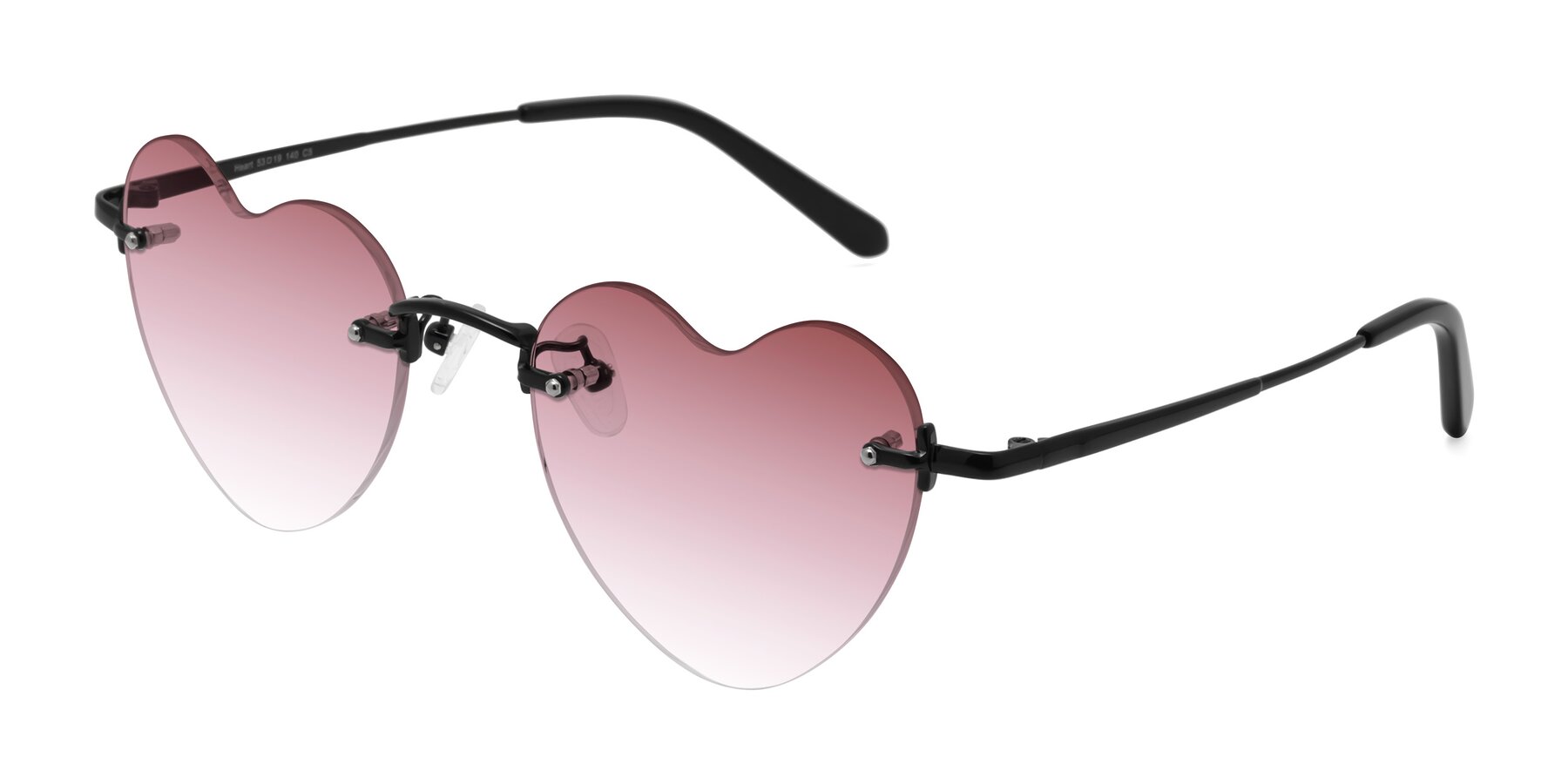 Angle of Heart in Black with Garnet Gradient Lenses