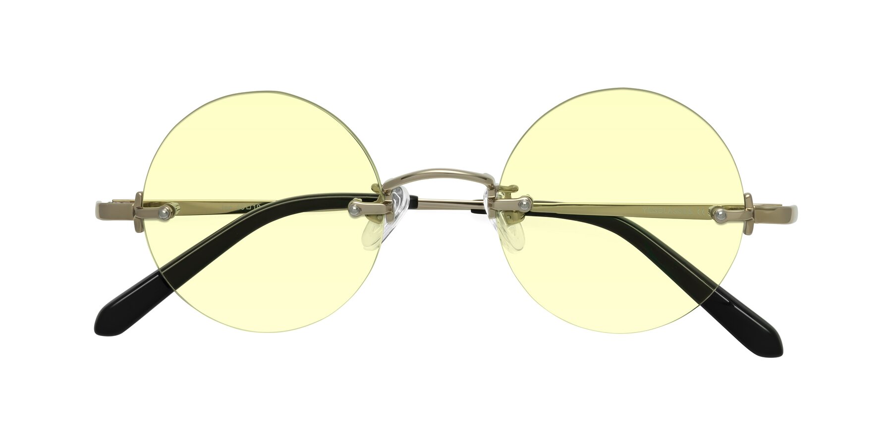 Folded Front of Jen in Gold with Light Yellow Tinted Lenses