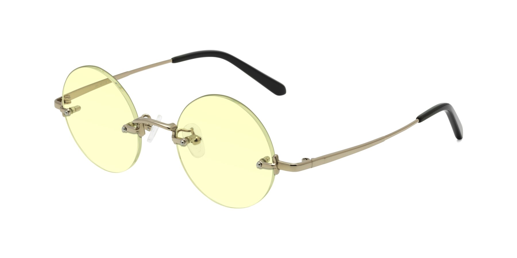 Angle of Jen in Gold with Light Yellow Tinted Lenses